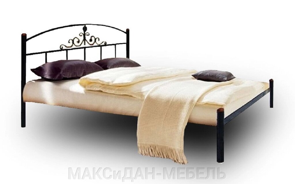 Ліжко металеве полуторне Кассандра-120 Метал-Дизайн від компанії МАКСіДАН-МЕБЛІ - фото 1