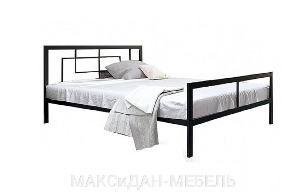 Ліжко металеве полуторне Квадро-120 Метал-Дизайн від компанії МАКСіДАН-МЕБЛІ - фото 1