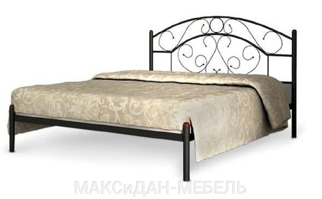 Ліжко металеве полуторне Скарлет-120 Метал-Дизайн від компанії МАКСіДАН-МЕБЛІ - фото 1
