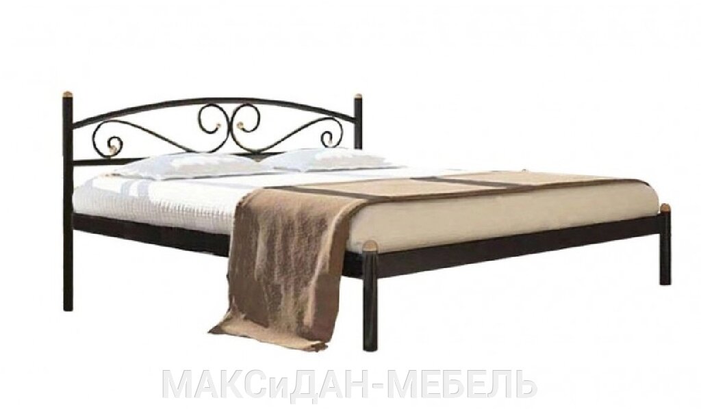 Ліжко металеве полуторне Вероніка 120х190 Метал-Дизайн від компанії МАКСіДАН-МЕБЛІ - фото 1