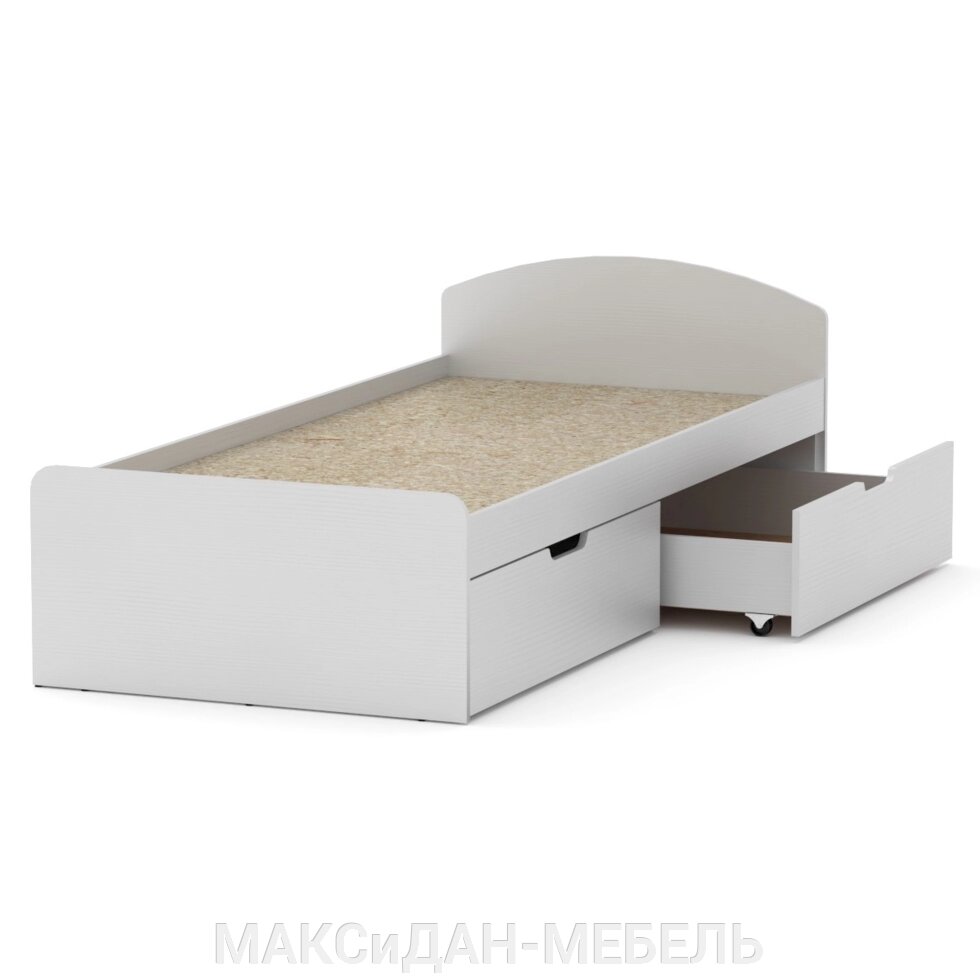 Ліжко односпальне з ящиками Ліжко-90+2 ДСП Компаніт від компанії МАКСіДАН-МЕБЛІ - фото 1