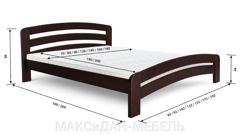 Ліжко дерев&#039;яне односпальне Ліра-90 Стемма - наявність