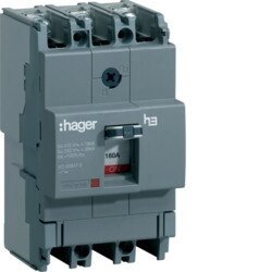 Автоматичний вимикач Hager x160, In = 160А, 3п, 18kA, Тфікс. Мфікс.