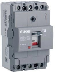 Автоматичний вимикач Hager x160, In = 25А, 3п, 18kA, Тфікс. / Мфікс. від компанії Спеціалізований магазин ДП "КАПРО-ДНІПРО" - фото 1