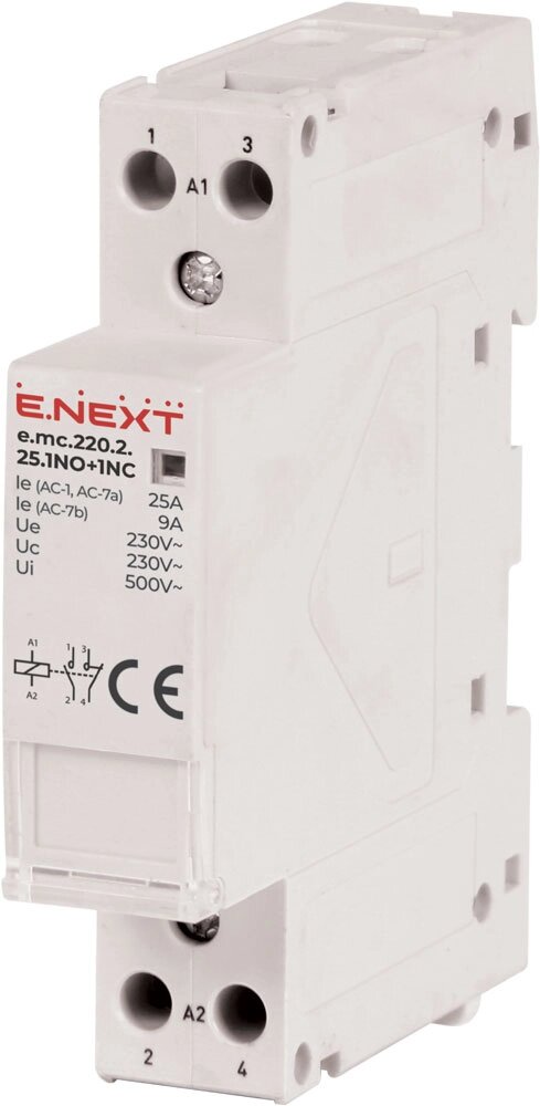 КОНТАКТОР DIN 2-п 220V E. Next e. mc. 220.2.25.1NO+NC 25А p005020 від компанії Спеціалізований магазин ДП "КАПРО-ДНІПРО" - фото 1