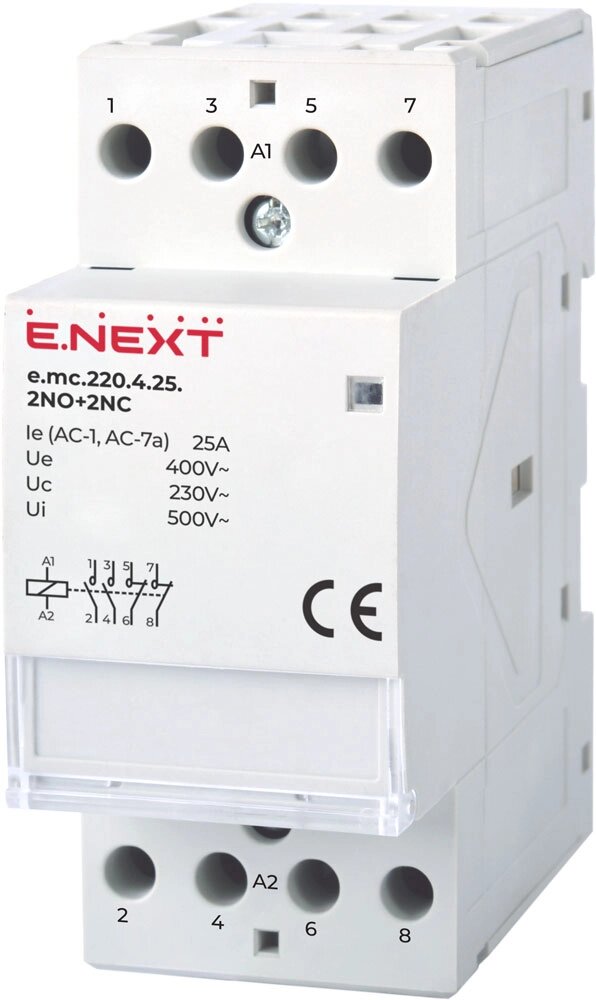 КОНТАКТОР DIN 4-п 220V E. Next e. mc. 220.4.25.2NO+2NC 25А p005022 від компанії Спеціалізований магазин ДП "КАПРО-ДНІПРО" - фото 1