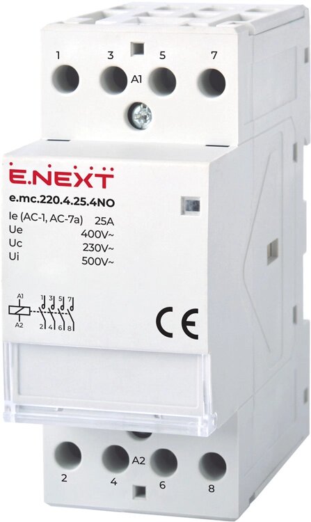 КОНТАКТОР DIN 4-п 220V E. Next e. mc. 220.4.25.4NO 25А p005005 від компанії Спеціалізований магазин ДП "КАПРО-ДНІПРО" - фото 1