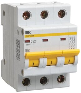 Автоматичний вимикач 3-п ИЕК 4,5кА ВА 47- 29М C 16А MVA21-3-016-C