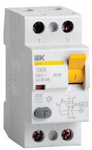 Діфреле 2-п ІЕК тип AC 4,5kA ВД 1-63 25 / 0,03А MDV10-2-025-030