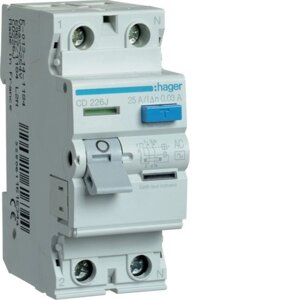 Дифреле 2-п Hager CD226J AC-25 / 0,03А