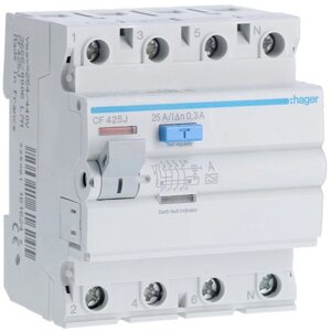 Дифреле 4-п Hager CF425J A-25 / 0,3 А