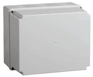 Коробка КМ41273 розпаювальна для в/п 240х195х165 мм IP44 (RAL7035, кабельні вводи 5 шт)