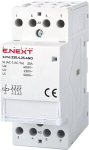 КОНТАКТОР DIN 4-п 220V E. Next e. mc. 220.4.25.4NO 25А p005005