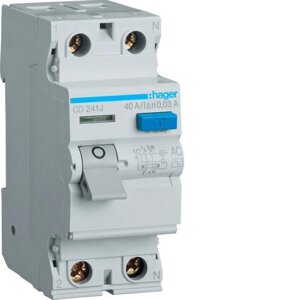 Дифреле 2-п Hager CD241J AC-40 / 0,03А