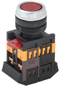 Кнопка ABLFS-22 червоний D22мм неон / 240В 1з + 1р IEK