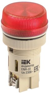 Лампа ENR-22 сигнальна D22мм червоний неон / 240В циліндр IEK
