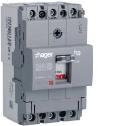 Автоматичний вимикач Hager x160, In = 100А, 3п, 18kA, Тфікс. / Мфікс.