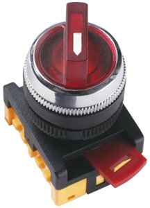 Перемикач АNС-22-2 на 2 фікс. полож. червоний неон / 240В I-O 1з + 1р IEK