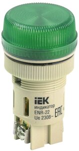 Лампа ENR-22 сигнальна D22мм жовтий неон / 240В циліндр IEK Зелений, 22