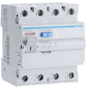 Дифреле 4-п Hager CF463J A-63 / 0,3 А