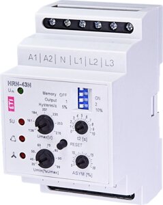 Реле напруги 3-ф DIN AC230 ETI IP40 HRN-43N 230V 3мод + нейтр. 2471404