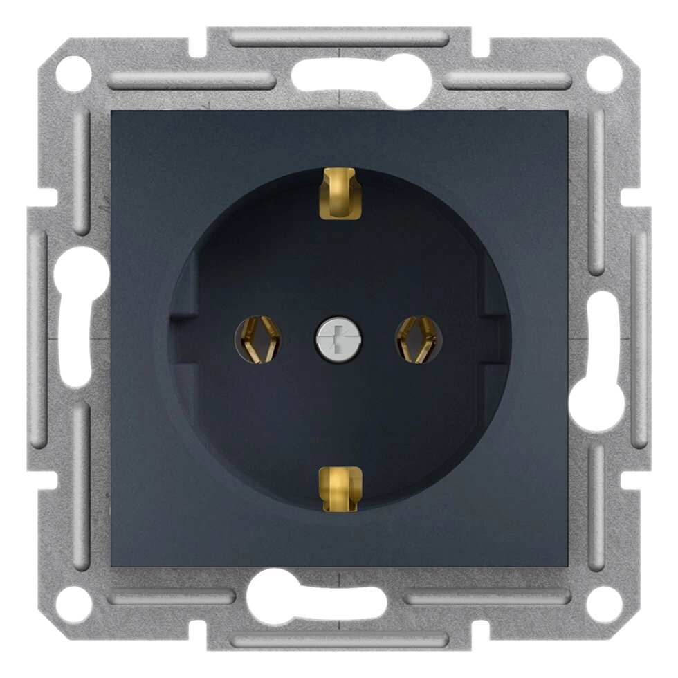 РОЗЕТКА З / К Asfora EPH2900171 антрацит від компанії Спеціалізований магазин ДП "КАПРО-ДНІПРО" - фото 1