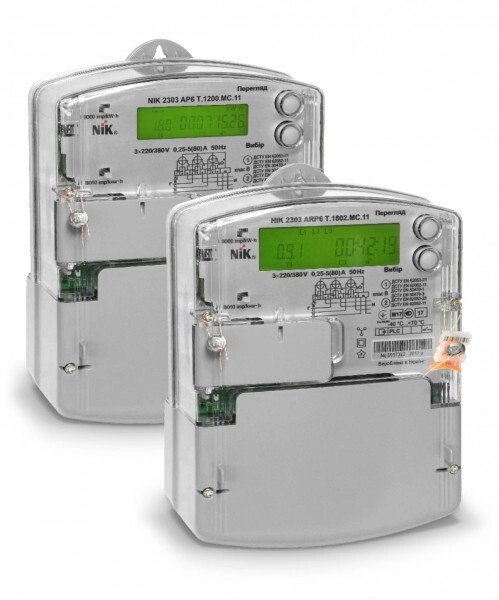 Трифазний електронний багатотарифний лічильник активної / реактивної енергії 5-10А NIK 2303 АRTT тисячу MC 11 від компанії Спеціалізований магазин ДП "КАПРО-ДНІПРО" - фото 1