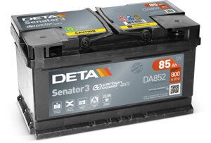 Акумулятор автомобільний DETA senator3 6ст-85 а / ч R + DA852 carbon boost2.0