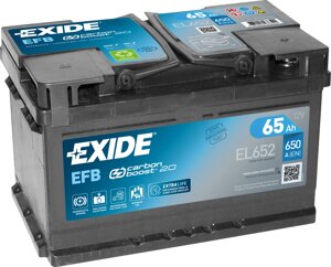 Акумулятор автомобільний EXIDE EFB 6СТ-65 А / Ч R + EL652 Start & Stop