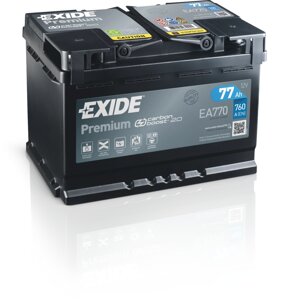 Акумулятор автомобільний EXIDE Premium 6СТ-77 А/Г R+ EA770 Carbon Boost2.0