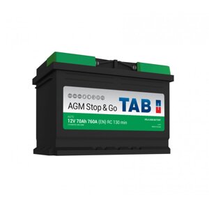 Автомобільний акумулятор TAB AGM 6ст-70 R+ 213070