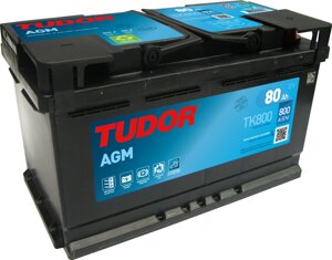 Автомобільний акумулятор TUDOR AGM Start&Stop 6ст-80 Ач R+ TK 800