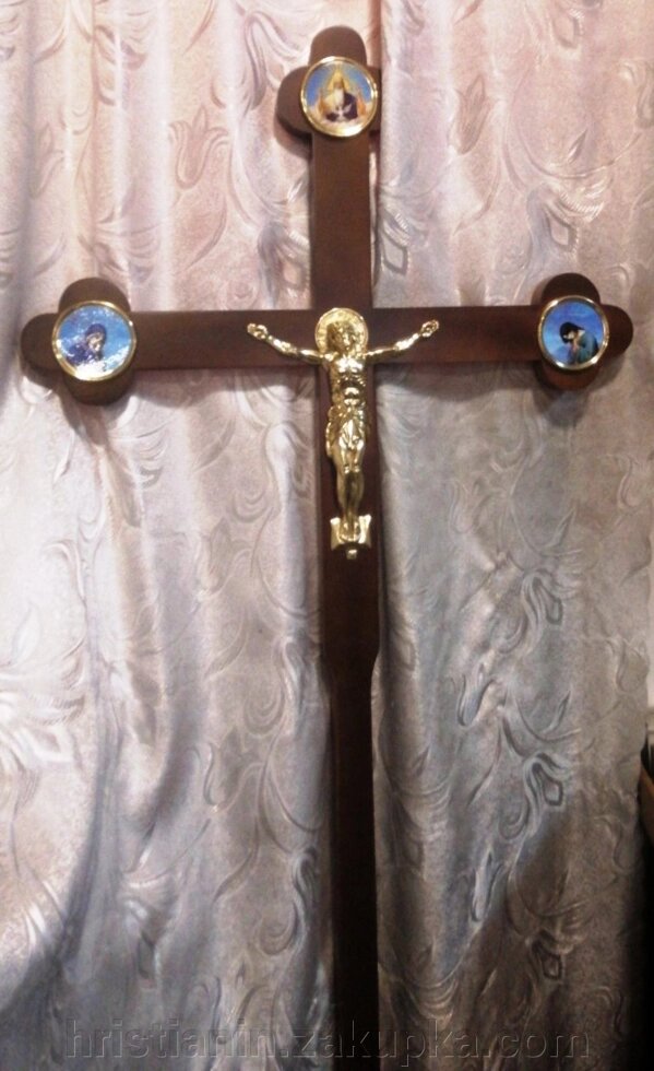 Хрест дерев'яний, запрестольний / похоронний 70х150 см. від компанії ІНТЕРНЕТ МАГАЗИН "ХРИСТИЯНИН" церковне начиння - фото 1