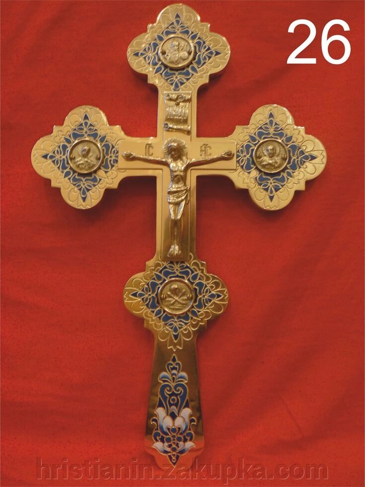 Хрест металевий напрестольний від компанії ІНТЕРНЕТ МАГАЗИН "ХРИСТИЯНИН" церковне начиння - фото 1