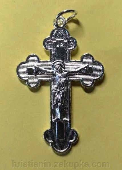 Хрест металевий натільний, білий (№069), фігурний №10, по 10 шт. в упаковці від компанії ІНТЕРНЕТ МАГАЗИН "ХРИСТИЯНИН" церковне начиння - фото 1