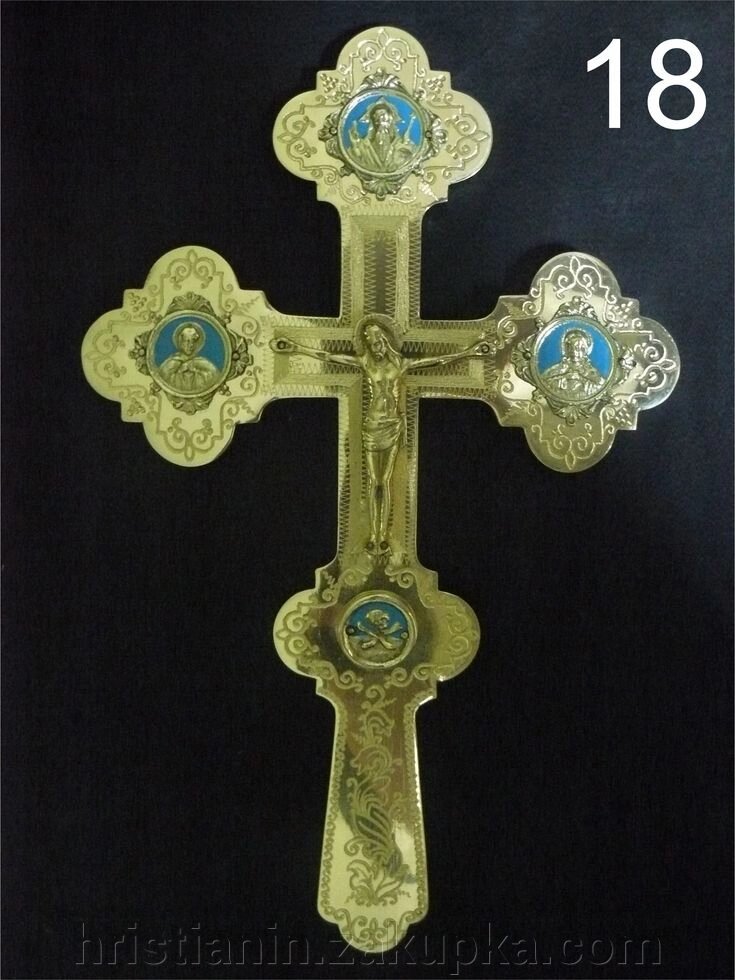 Хрест металевий великий, напрестольний від компанії ІНТЕРНЕТ МАГАЗИН "ХРИСТИЯНИН" церковне начиння - фото 1
