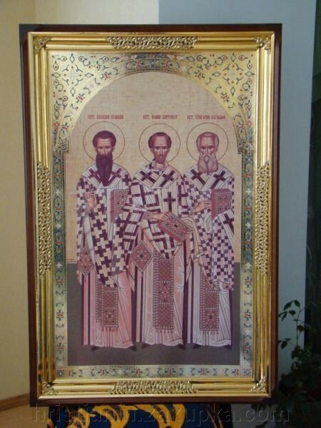 Ікона храмова "Три святителя", 73х114 від компанії ІНТЕРНЕТ МАГАЗИН "ХРИСТИЯНИН" церковне начиння - фото 1