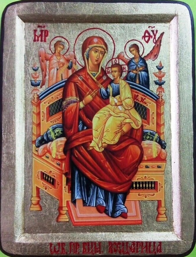 Ікона на дереві, грецька, "Всецариця" 13х17 від компанії ІНТЕРНЕТ МАГАЗИН "ХРИСТИЯНИН" церковне начиння - фото 1