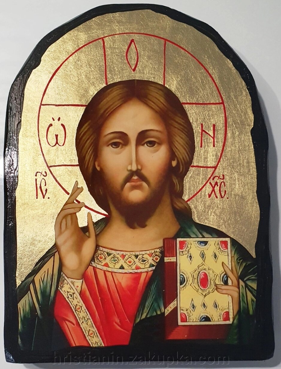 Ікона на дереві Синайська, "Спаситель", арка 17х23 від компанії ІНТЕРНЕТ МАГАЗИН "ХРИСТИЯНИН" церковне начиння - фото 1