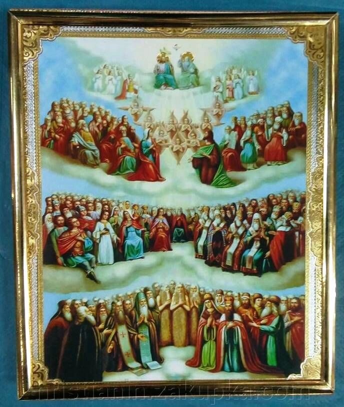 Ікона на ДСП 15х18, "Всіх святих" від компанії ІНТЕРНЕТ МАГАЗИН "ХРИСТИЯНИН" церковне начиння - фото 1