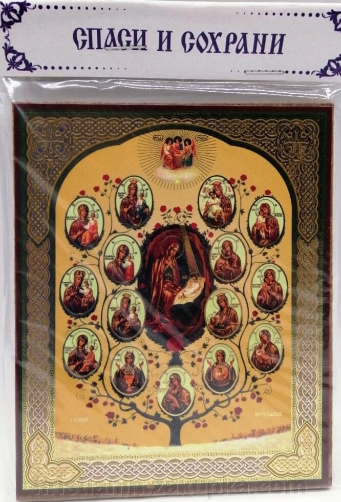 Ікона на МДФ "Древо Богородиці" від компанії ІНТЕРНЕТ МАГАЗИН "ХРИСТИЯНИН" церковне начиння - фото 1