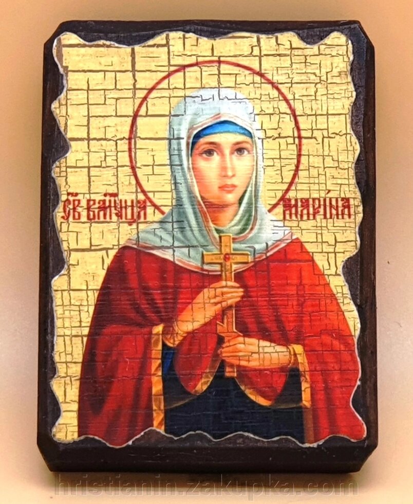 Ікона під старовину, "Марина" 7х10 від компанії ІНТЕРНЕТ МАГАЗИН "ХРИСТИЯНИН" церковне начиння - фото 1