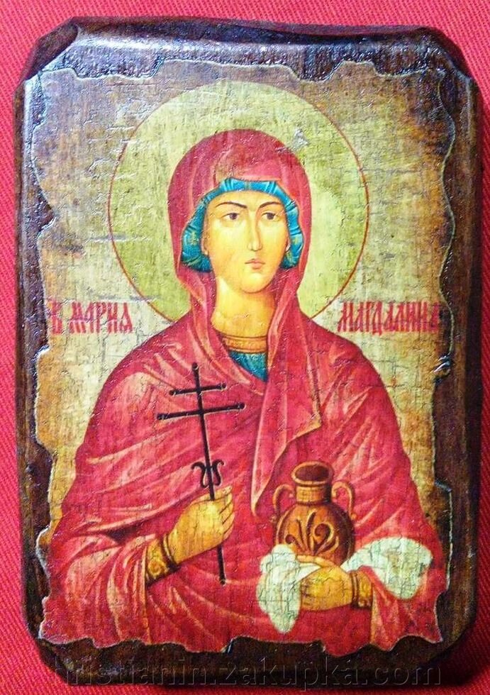 Ікона під старовину, "Марія Магдалина" 7х10 від компанії ІНТЕРНЕТ МАГАЗИН "ХРИСТИЯНИН" церковне начиння - фото 1