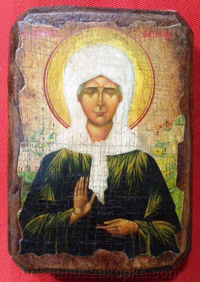 Ікона під старовину, "Матрона" 7х10 від компанії ІНТЕРНЕТ МАГАЗИН "ХРИСТИЯНИН" церковне начиння - фото 1