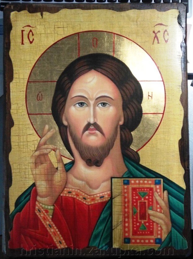 Ікона "під старовину", "Спаситель" 30х42 в коробці від компанії ІНТЕРНЕТ МАГАЗИН "ХРИСТИЯНИН" церковне начиння - фото 1
