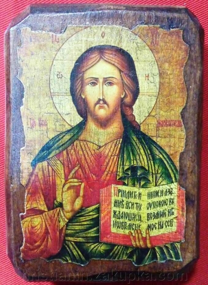 Ікона під старовину, "Спаситель №3" 7х10 від компанії ІНТЕРНЕТ МАГАЗИН "ХРИСТИЯНИН" церковне начиння - фото 1