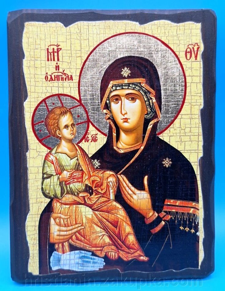 Ікона під старовину, "Троєручиця" 13х17 від компанії ІНТЕРНЕТ МАГАЗИН "ХРИСТИЯНИН" церковне начиння - фото 1