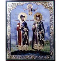 Ікона поліграфічна "Борис і Гліб" від компанії ІНТЕРНЕТ МАГАЗИН "ХРИСТИЯНИН" церковне начиння - фото 1