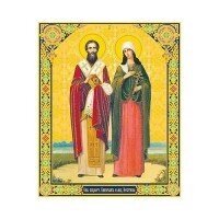 Ікона поліграфічна "Кипріян і Юстини" від компанії ІНТЕРНЕТ МАГАЗИН "ХРИСТИЯНИН" церковне начиння - фото 1