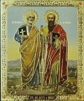 Ікона поліграфічна "Петро і Павло" від компанії ІНТЕРНЕТ МАГАЗИН "ХРИСТИЯНИН" церковне начиння - фото 1